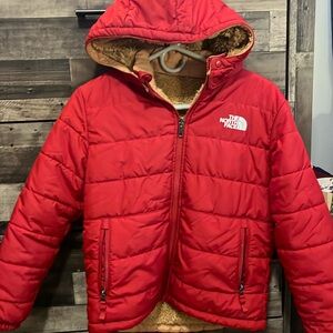 The North Face Boy's Reversible Mt Chimbo Full-Zip Hooded Jacket size Large